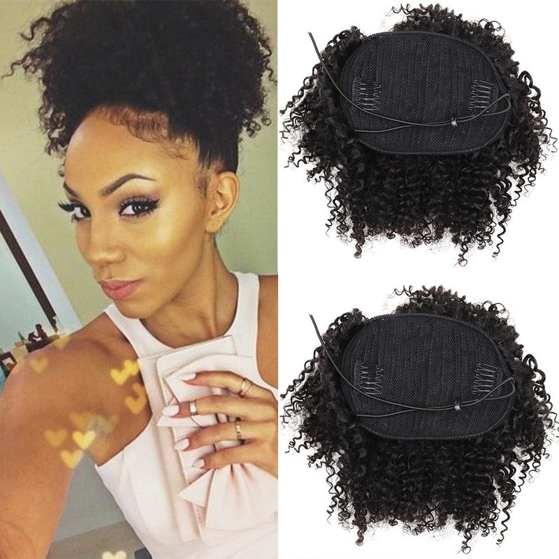 EIAKE Afro Kinky Curly human hair ponytail extensions Kinky Curly drawstring human hair ponytail hairpieces natural curly clip in ponytail (10) - Image 1